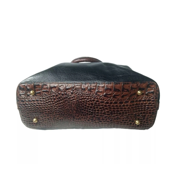 Brahmin Mini Arno Satchel Bag  Tuscan Black Tri-Texture Small Handbag MSRP $228 - Picture 6 of 9